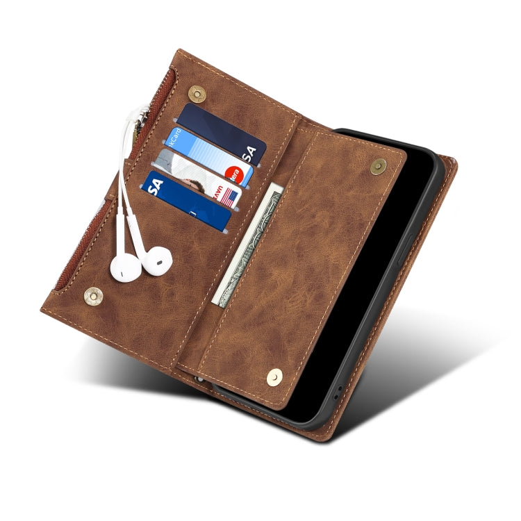 For Google Pixel 6a Retro Frosted Horizontal Flip Leather Phone Case(Brown) - Google Cases by PMC TechLife | Online Shopping South Africa | PMC TechLife | Buy Now Pay Later Mobicred