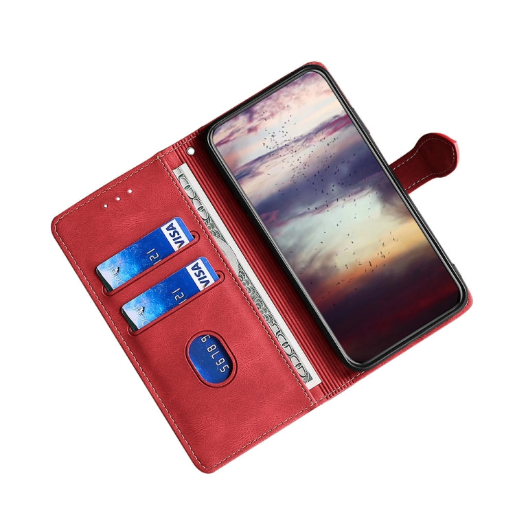 For Doogee X95 Skin Feel Straw Hat Magnetic Buckle Leather Phone Case(Red) - Doogee Cases by PMC Jewellery | Online Shopping South Africa | PMC Jewellery | Buy Now Pay Later Mobicred