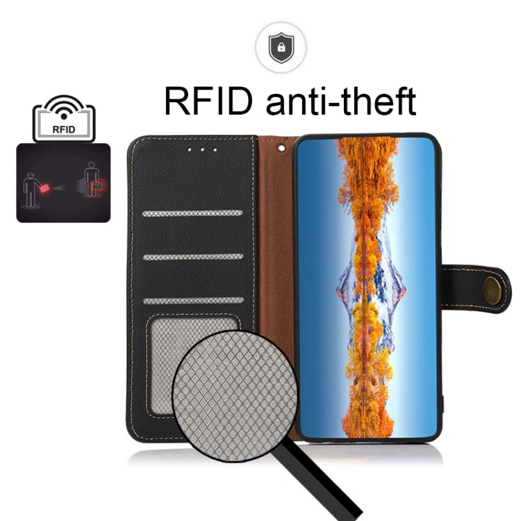 For Google Pixel 7 Pro 5G KHAZNEH Custer Genuine Leather RFID Phone Case(Black) - Google Cases by PMC TechLife | Online Shopping South Africa | PMC TechLife | Buy Now Pay Later Mobicred