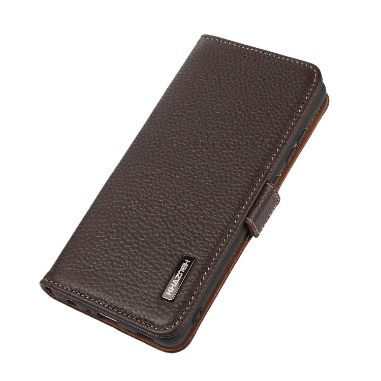 For Google Pixel 7 Pro 5G KHAZNEH Side-Magnetic Litchi Genuine Leather RFID Phone Case(Brown) - Google Cases by PMC TechLife | Online Shopping South Africa | PMC TechLife | Buy Now Pay Later Mobicred