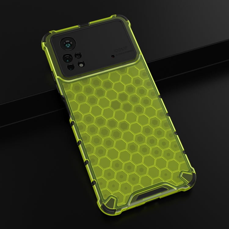 For Xiaomi Poco X4 Pro 5G Shockproof Honeycomb PC + TPU Case(Green) - Xiaomi Cases by PMC TechLife | Online Shopping South Africa | PMC TechLife