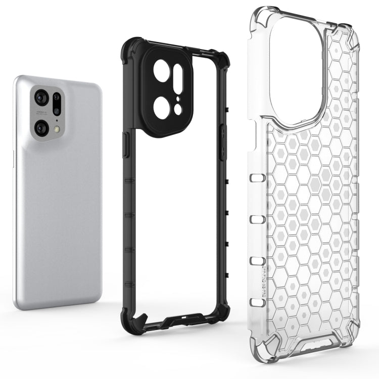 For OPPO Find X5 Pro Shockproof Honeycomb PC + TPU Phone Case(Black) - OPPO Cases by PMC Jewellery | Online Shopping South Africa | PMC Jewellery