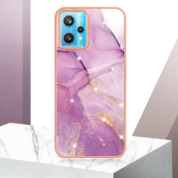 For Realme 9 Pro+ Electroplating Marble Pattern Dual-side IMD TPU Phone Case(Purple 001) - Realme Cases by PMC TechLife | Online Shopping South Africa | PMC TechLife | Buy Now Pay Later Mobicred