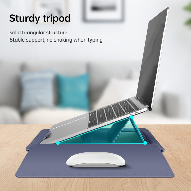 15 inch Multifunctional Mouse Pad Stand Handheld Laptop Bag(Blue) - free shipping - PMC Jewellery - Order now!