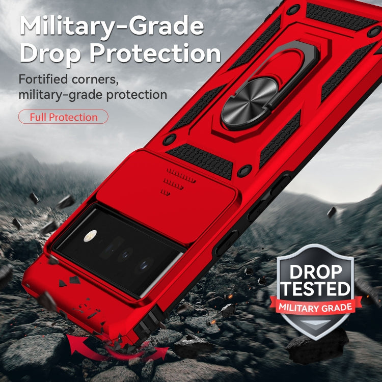 For Google Pixel 6 Pro Sliding Camshield Holder Phone Case(Red) - Google Cases by PMC TechLife | Online Shopping South Africa | PMC TechLife