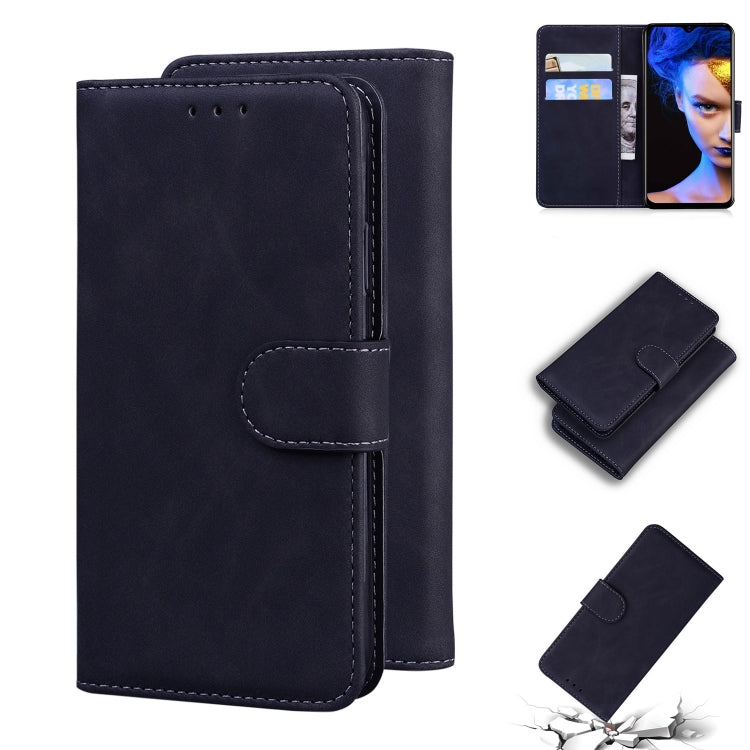 For Blackview A60 Skin Feel Pure Color Flip Leather Phone Case(Black) - More Brand by PMC TechLife | Online Shopping South Africa | PMC TechLife