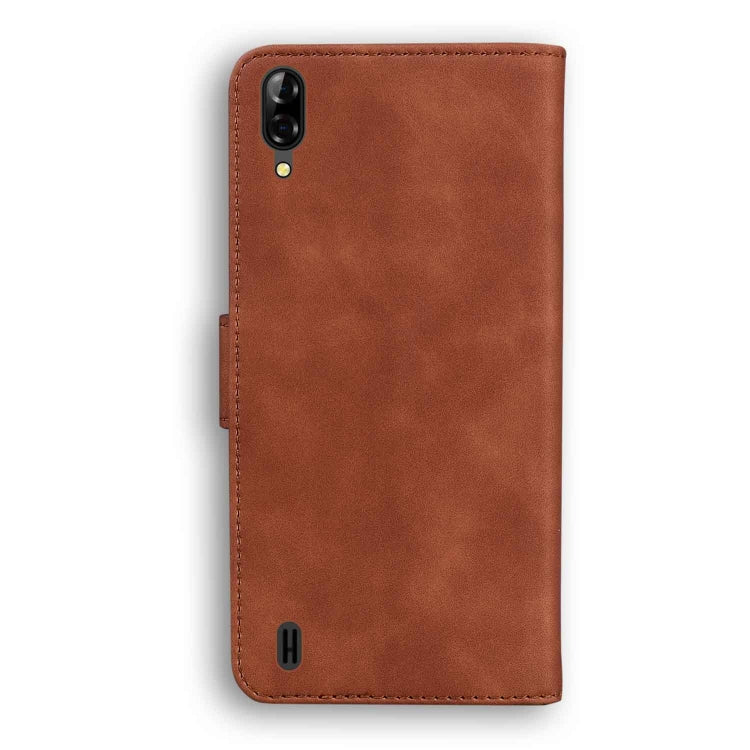 For Blackview A60 Skin Feel Pure Color Flip Leather Phone Case(Brown) - More Brand by PMC TechLife | Online Shopping South Africa | PMC TechLife | Buy Now Pay Later Mobicred