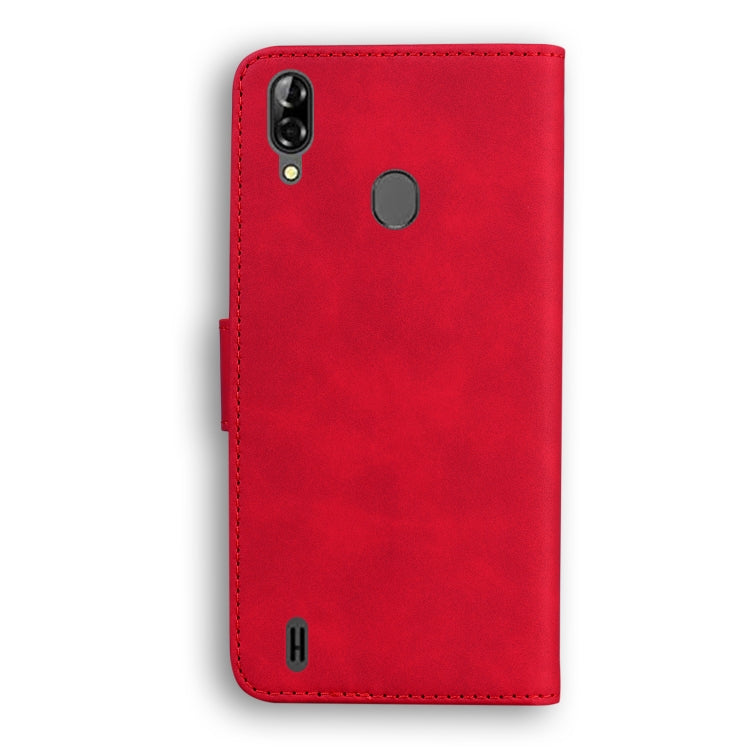 For Blackview A60 Pro Skin Feel Pure Color Flip Leather Phone Case(Red) - More Brand by PMC TechLife | Online Shopping South Africa | PMC TechLife | Buy Now Pay Later Mobicred