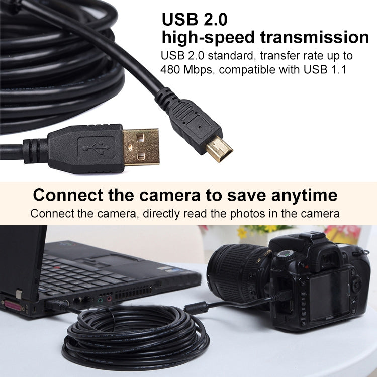15m Mini 5 Pin to USB 2.0 Camera Extension Data Cable -  by PMC TechLife | Online Shopping South Africa | PMC TechLife | Buy Now Pay Later Mobicred