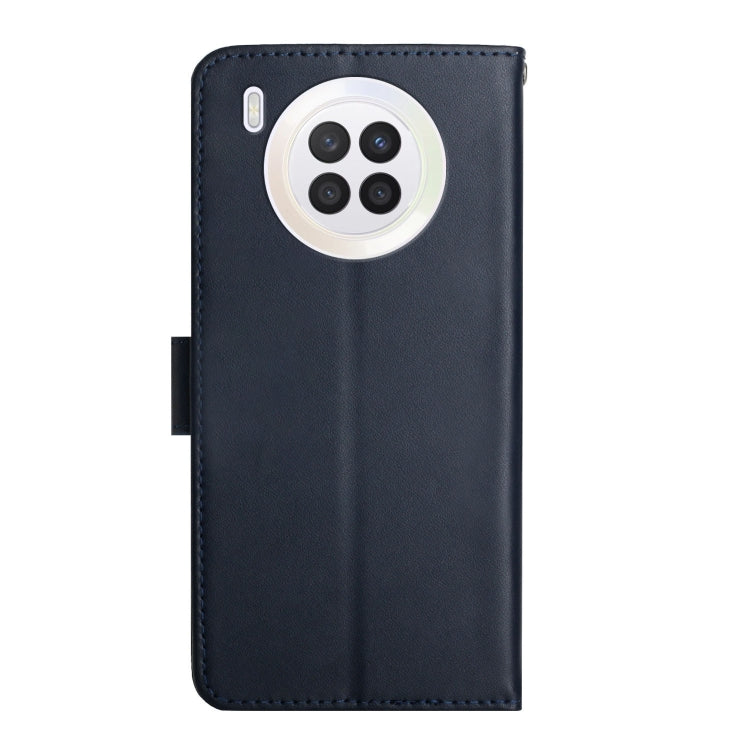 For Huawei Nova 8i/Honor 50 Lite Global Genuine Leather Fingerprint-proof Horizontal Flip Phone Case(Blue) - Huawei Cases by PMC TechLife | Online Shopping South Africa | PMC TechLife | Buy Now Pay Later Mobicred