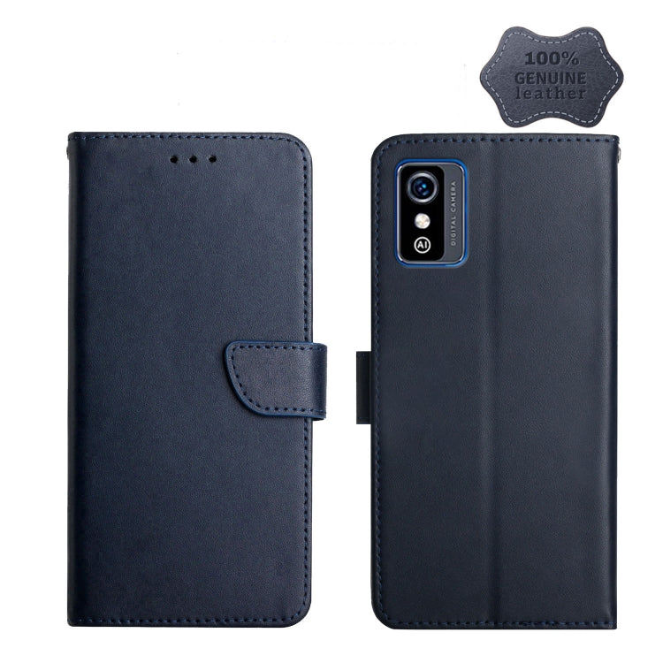 For ZTE Blade L9 Genuine Leather Fingerprint-proof Horizontal Flip Phone Case(Blue) - ZTE Cases by PMC TechLife | Online Shopping South Africa | PMC TechLife | Buy Now Pay Later Mobicred