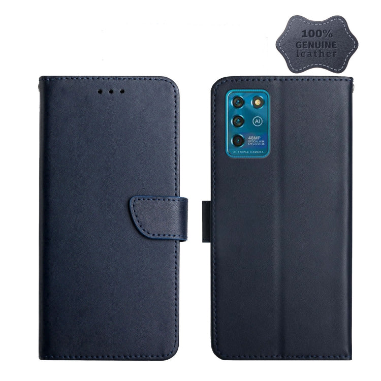 For ZTE Blade V30 Vita Genuine Leather Fingerprint-proof Horizontal Flip Phone Case(Blue) - ZTE Cases by PMC TechLife | Online Shopping South Africa | PMC TechLife | Buy Now Pay Later Mobicred