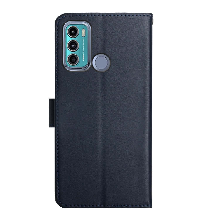 For Motorola Moto G60 Genuine Leather Fingerprint-proof Horizontal Flip Phone Case(Blue) - Motorola Cases by PMC TechLife | Online Shopping South Africa | PMC TechLife | Buy Now Pay Later Mobicred