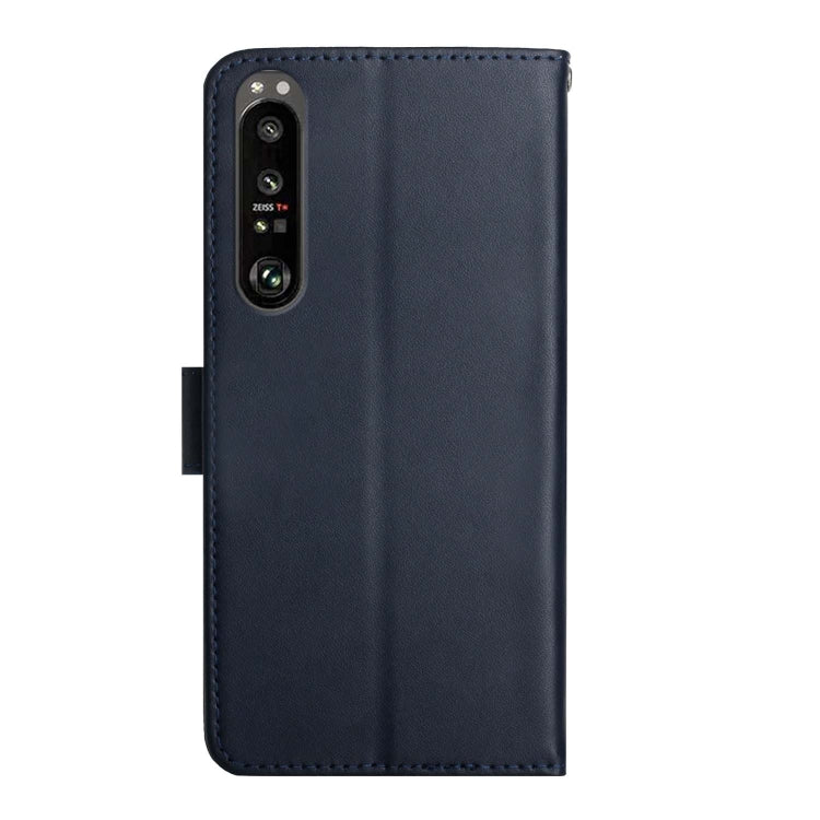 For Sony Xperia 1 IV Genuine Leather Fingerprint-proof Flip Phone Case(Blue) - Sony Cases by PMC TechLife | Online Shopping South Africa | PMC TechLife | Buy Now Pay Later Mobicred