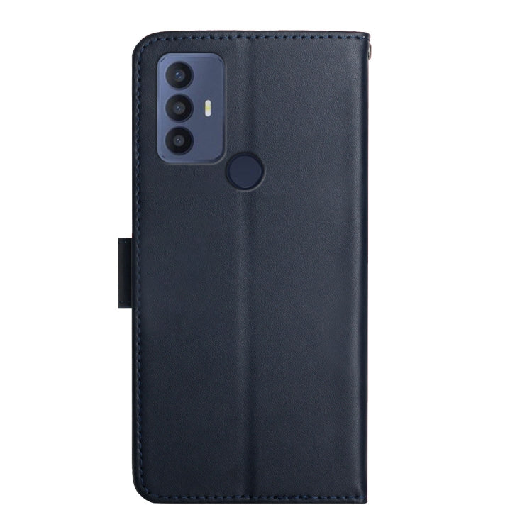 For Sharp Aquos V6 / V6 Plus Genuine Leather Fingerprint-proof Flip Phone Case(Blue) - More Brand by PMC TechLife | Online Shopping South Africa | PMC TechLife | Buy Now Pay Later Mobicred