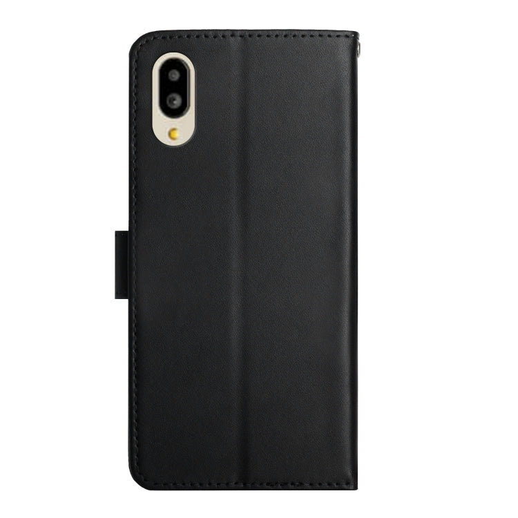 For Sharp Simple Sumaho 6 Genuine Leather Fingerprint-proof Flip Phone Case(Black) - Wiko by PMC TechLife | Online Shopping South Africa | PMC TechLife | Buy Now Pay Later Mobicred