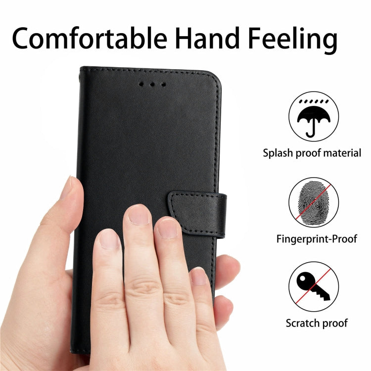 For Sharp Simple Sumaho 6 Genuine Leather Fingerprint-proof Flip Phone Case(Black) - Wiko by PMC TechLife | Online Shopping South Africa | PMC TechLife | Buy Now Pay Later Mobicred