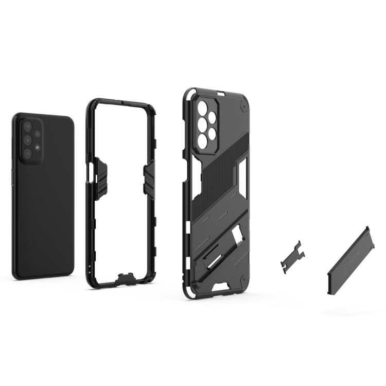 For Samsung Galaxy A23 Punk Armor 2 in 1 PC + TPU Shockproof Phone Case with Invisible Holder(Orange) - Galaxy Phone Cases by PMC TechLife | Online Shopping South Africa | PMC TechLife | Buy Now Pay Later Mobicred