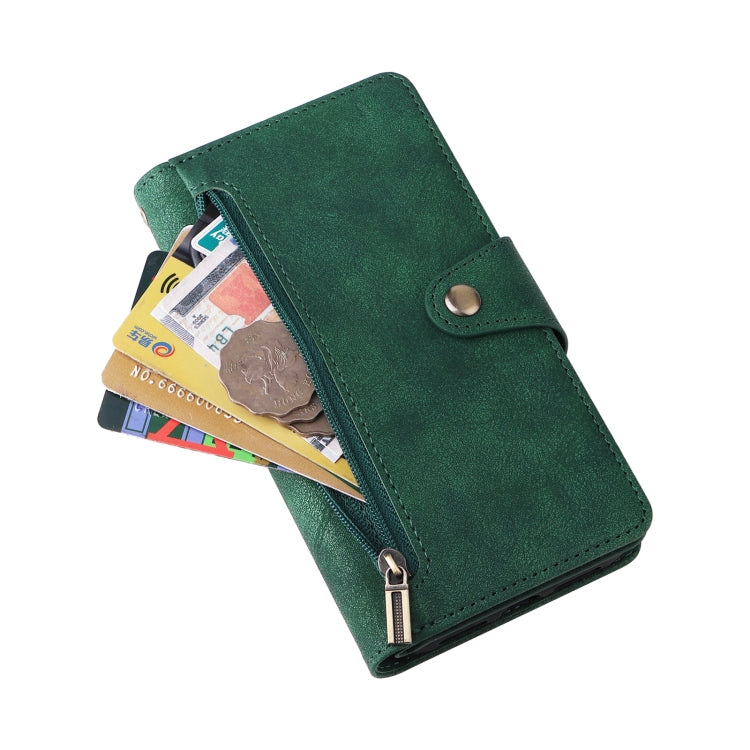 For Google Pixel 4 Rivet Buckle 9 Cards Three Fold Leather Phone Case(Green) - free shipping - PMC TechLife - Order now!