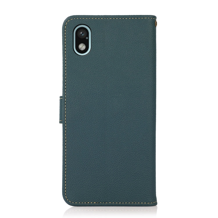 For Sony Xperia Ace III KHAZNEH Custer Genuine Leather RFID Phone Case(Green) - Sony Cases by PMC TechLife | Online Shopping South Africa | PMC TechLife | Buy Now Pay Later Mobicred