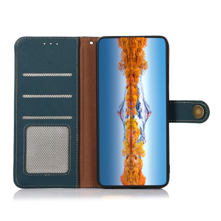 For Sony Xperia Ace III KHAZNEH Custer Genuine Leather RFID Phone Case(Green) - Sony Cases by PMC TechLife | Online Shopping South Africa | PMC TechLife | Buy Now Pay Later Mobicred