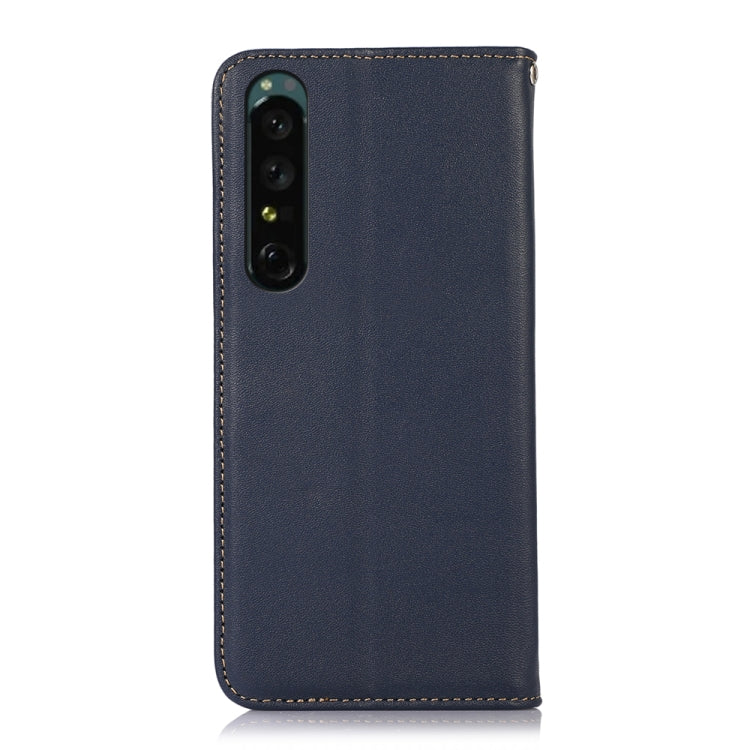 For Sony Xperia 1 IV KHAZNEH Nappa Top Layer Cowhide Leather Phone Case(Blue) - Sony Cases by PMC TechLife | Online Shopping South Africa | PMC TechLife | Buy Now Pay Later Mobicred