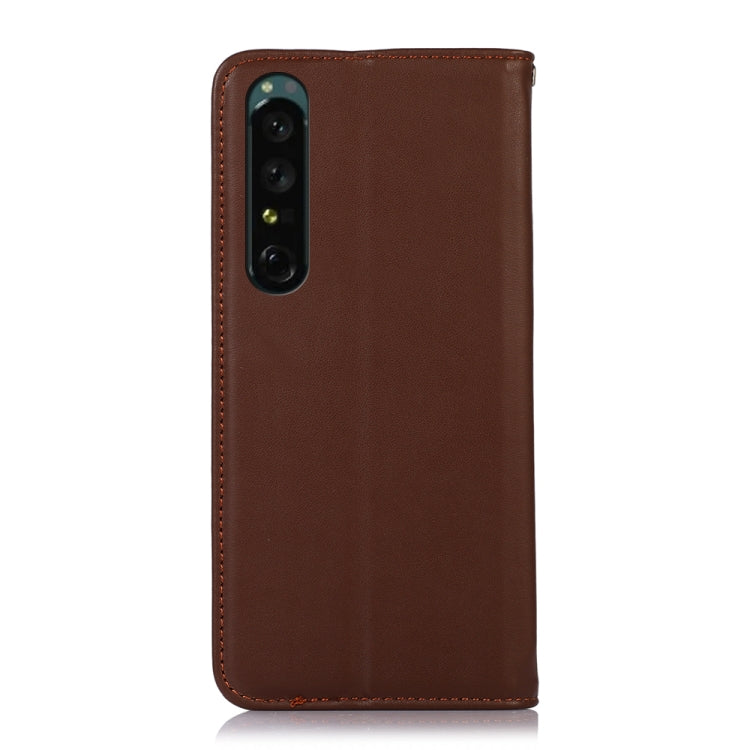 For Sony Xperia 1 IV KHAZNEH Nappa Top Layer Cowhide Leather Phone Case(Brown) - Sony Cases by PMC TechLife | Online Shopping South Africa | PMC TechLife | Buy Now Pay Later Mobicred