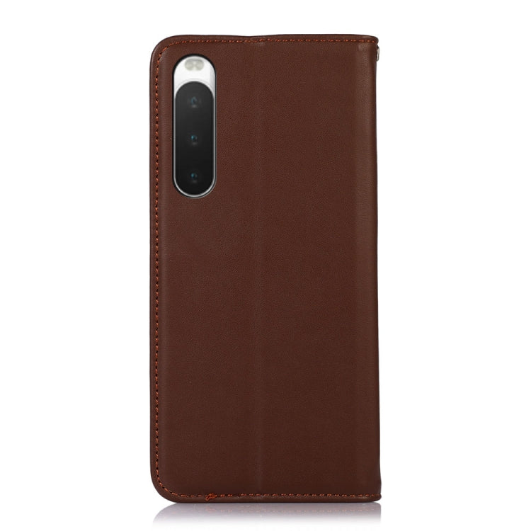 For Sony Xperia 10 IV KHAZNEH Nappa Top Layer Cowhide Leather Phone Case(Brown) - Sony Cases by PMC TechLife | Online Shopping South Africa | PMC TechLife | Buy Now Pay Later Mobicred