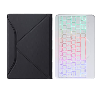 BM20S Backlight Diamond Texture Bluetooth Keyboard Leather Case with Triangle Back Support For Lenovo M10 Plus 10.3 inch TB-X606 / TB-X606F(Black + White) - Lenovo Keyboard by PMC Jewellery | Online Shopping South Africa | PMC Jewellery