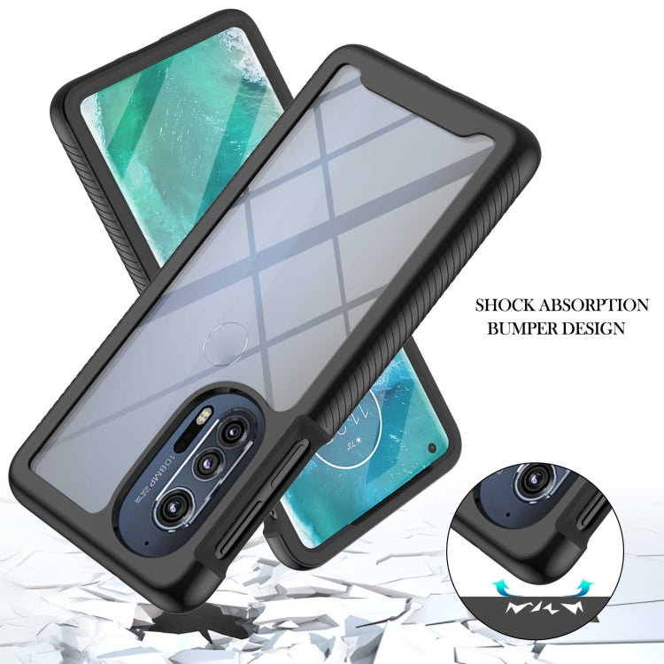 For Motorola Edge+ 2022 Starry Sky Solid Color Series PC + TPU Phone Case with PET Film(Black) - Motorola Cases by PMC TechLife | Online Shopping South Africa | PMC TechLife