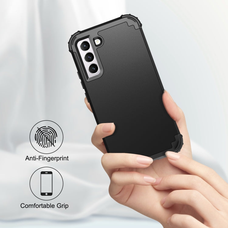 For Samsung Galaxy S22 5G PC + Silicone Phone Case(Black) - Galaxy S22 5G Cases by PMC TechLife | Online Shopping South Africa | PMC TechLife