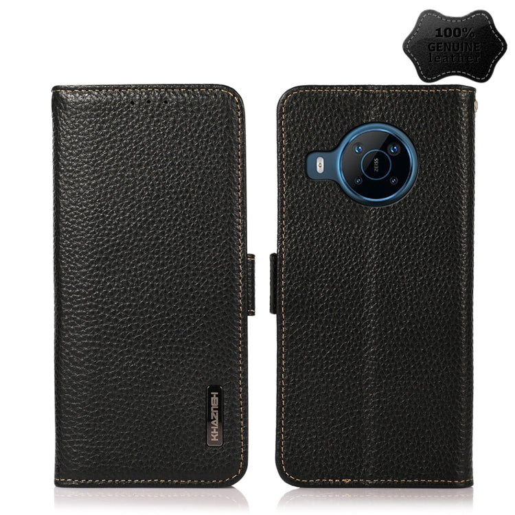 For Nokia X100 KHAZNEH Side-Magnetic Litchi Genuine Leather RFID Phone Case(Black) - Nokia Cases by PMC TechLife | Online Shopping South Africa | PMC TechLife | Buy Now Pay Later Mobicred