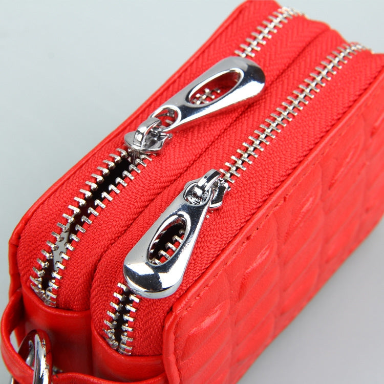 9075 Universal Crocodile Texture Genuine Leather Double Zipper Car Key Case(Blue) - Car Key Cases by PMC Jewellery | Online Shopping South Africa | PMC Jewellery | Buy Now Pay Later Mobicred