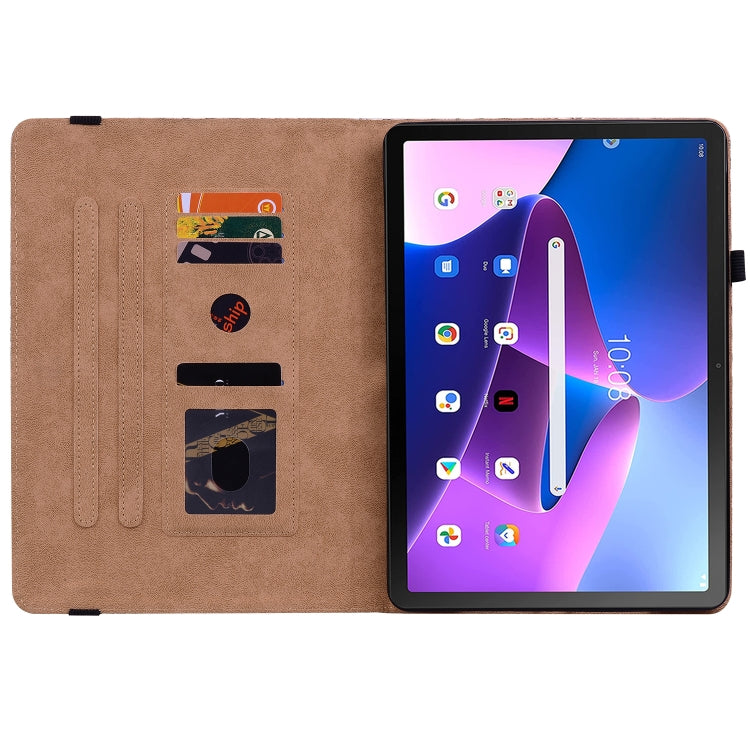 For Lenovo Tab M10 Plus 10.6 3rd Gen. Color Weave Leather Tablet Case with Holder(Rose Red) - Lenovo by PMC TechLife | Online Shopping South Africa | PMC TechLife | Buy Now Pay Later Mobicred