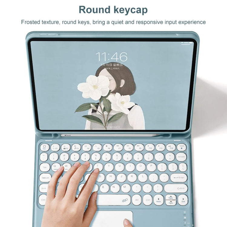 Round Cap Bluetooth Keyboard Leather Case with Pen Slot & Touchpad for Samsung Galaxy Tab S6 Lite(Pink+White Keyboard) - Samsung Keyboard by PMC TechLife | Online Shopping South Africa | PMC TechLife