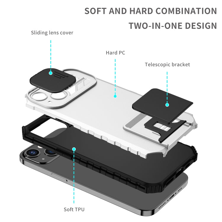 For Samsung Galaxy Note20 Ultra Stereoscopic Holder Sliding Camshield Phone Case(White) - Galaxy Note20 Ultra Cases by PMC TechLife | Online Shopping South Africa | PMC TechLife