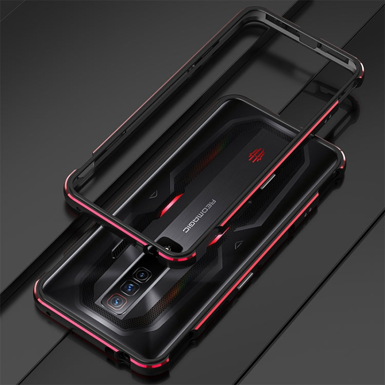 For ZTE nubia Red Magic 7 Pro Aurora Series Metal Frame Phone Case(Black Red) - ZTE Cases by PMC TechLife | Online Shopping South Africa | PMC TechLife | Buy Now Pay Later Mobicred