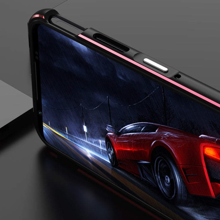 For ZTE nubia Red Magic 7 Pro Aurora Series Metal Frame Phone Case(Black Purple) - ZTE Cases by PMC TechLife | Online Shopping South Africa | PMC TechLife | Buy Now Pay Later Mobicred