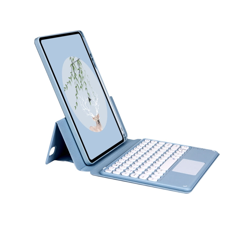 Bluetooth Keyboard Leather Case with Touchpad & Rotatable Bottom Case For iPad 10.2 2021 & 2020 & 2019 / Air 2019 / Pro 10.5 inch(Fog Blue) - Universal by PMC TechLife | Online Shopping South Africa | PMC TechLife