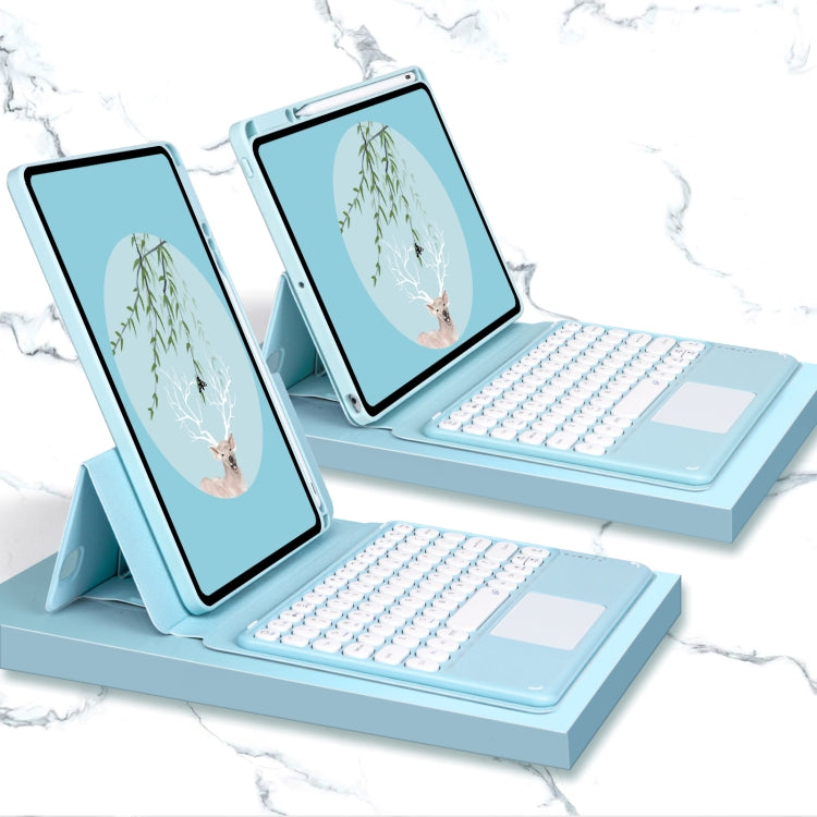 Bluetooth Keyboard Leather Case with Touchpad & Rotatable Bottom Case For iPad 10.2 2021 & 2020 & 2019 / Air 2019 / Pro 10.5 inch(Sky Blue) - Universal by PMC TechLife | Online Shopping South Africa | PMC TechLife