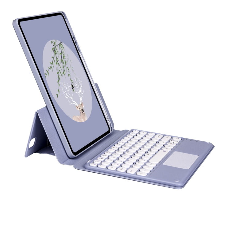Bluetooth Keyboard Leather Case with Touchpad & Rotatable Bottom Case For iPad 10.2 2021 & 2020 & 2019 / Air 2019 / Pro 10.5 inch(Lavender Grey) - Universal by PMC TechLife | Online Shopping South Africa | PMC TechLife