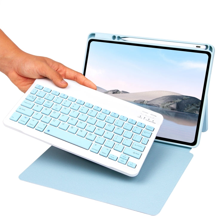 Bluetooth Keyboard Leather Case with Touchpad & Rotatable Bottom Case For iPad 10.2 2021 & 2020 & 2019 / Air 2019 / Pro 10.5 inch(Sky Blue) - Universal by PMC TechLife | Online Shopping South Africa | PMC TechLife