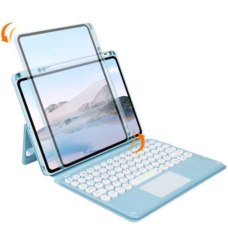 Bluetooth Keyboard Leather Case with Touchpad & Rotatable Bottom Case For iPad 10.2 2021 & 2020 & 2019 / Air 2019 / Pro 10.5 inch(Sky Blue) - Universal by PMC TechLife | Online Shopping South Africa | PMC TechLife