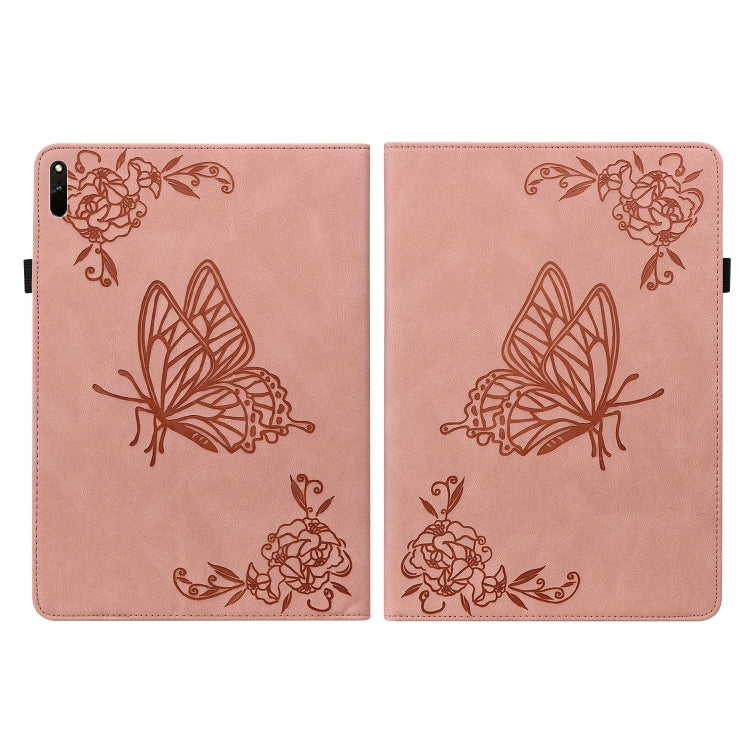For Huawei MatePad 11 2021 Butterfly Flower Embossed Leather Tablet Case(Rose Gold) - Huawei by PMC TechLife | Online Shopping South Africa | PMC TechLife | Buy Now Pay Later Mobicred