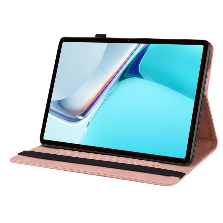 For Huawei MatePad 11 2021 Butterfly Flower Embossed Leather Tablet Case(Rose Gold) - Huawei by PMC TechLife | Online Shopping South Africa | PMC TechLife | Buy Now Pay Later Mobicred