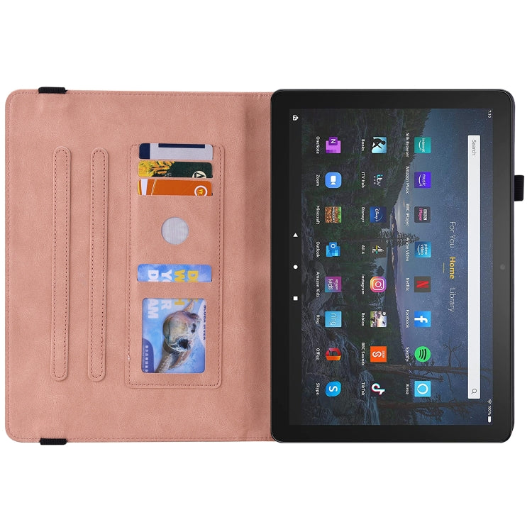 For Amazon Kindle Fire HD 10 2021 / 10 Plus 2021 Butterfly Flower Embossed Leather Tablet Case(Rose Gold) - Amazon by PMC TechLife | Online Shopping South Africa | PMC TechLife | Buy Now Pay Later Mobicred