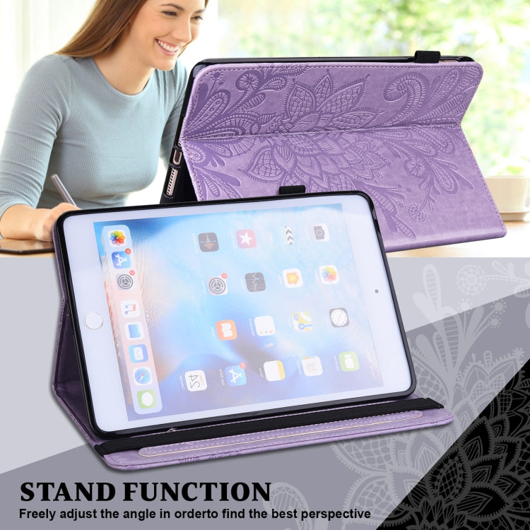 For Lenovo M10 Plus 10.6 3rd Gen 2022 Lace Flower Embossing Pattern Leather Tablet Case(Purple) - Lenovo by PMC TechLife | Online Shopping South Africa | PMC TechLife | Buy Now Pay Later Mobicred
