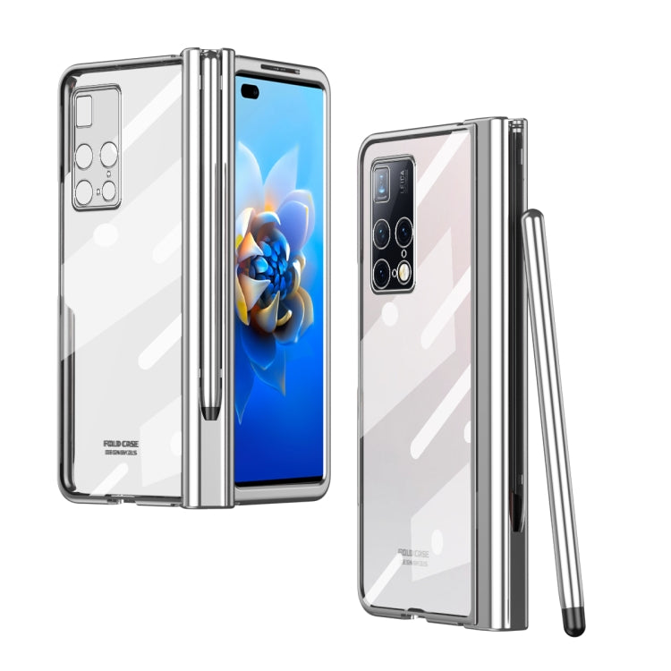 For Huawei Mate X2 Electroplating Hinge Phone Case with Stylus(Silver) - Huawei Cases by PMC TechLife | Online Shopping South Africa | PMC TechLife | Buy Now Pay Later Mobicred