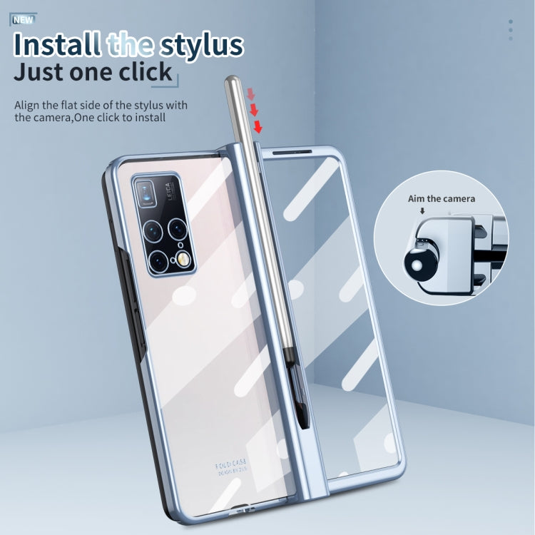 For Huawei Mate X2 Full Body Electroplating Hinge Phone Case with Stylus(Blue) - free shipping - PMC TechLife - Order now!