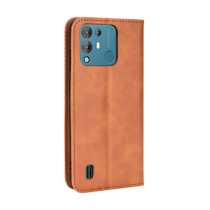 For Blackview A55 Pro Magnetic Buckle Retro Texture Leather Phone Case(Brown) - More Brand by PMC Jewellery | Online Shopping South Africa | PMC Jewellery | Buy Now Pay Later Mobicred